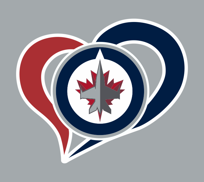 Winnipeg Jets Heart Logo iron on paper